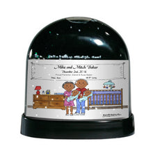 New Baby, Twin Boys - Friendly Folks Personalized Snow Globe
