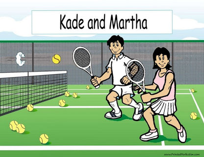 Tennis Player, Couple - NTT Personalized Snow Globe