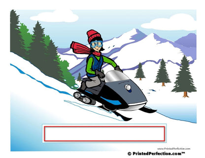Snowmobile Rider, Female - NTT Personalized Snow Globe