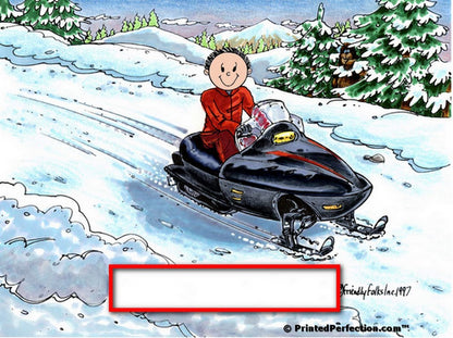 Snowmobile Rider, Male - Friendly Folks Personalized Snow Globe