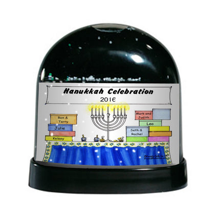 Hanukkah, Chanukah - Friendly Folks Personalized Snow Globe