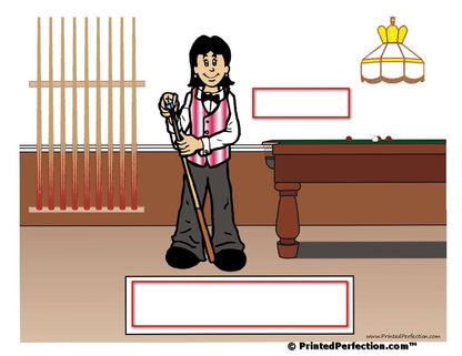 Pool Player, Billiards, Female - NTT Personalized Snow Globe