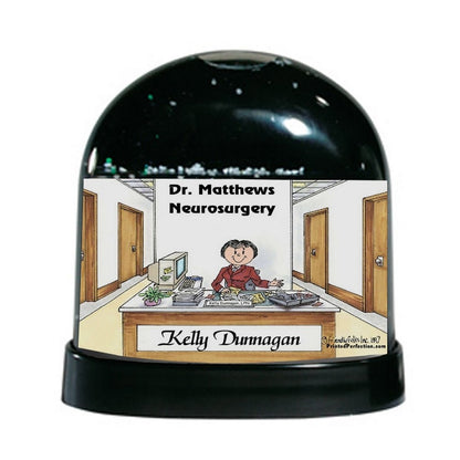 Receptionist, Administrative Assistant, Female - Friendly Folks Personalized Snow Globe