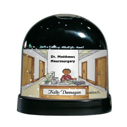 Receptionist, Administrative Assistant, Female - Friendly Folks Personalized Snow Globe