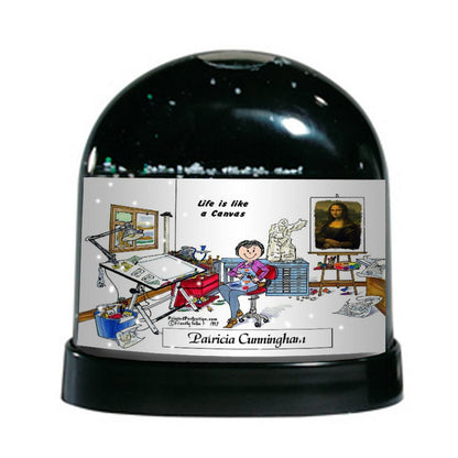 Artist, Female - Friendly Folks Personalized Snow Globe