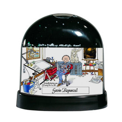 Artist, Male - Friendly Folks Personalized Snow Globe