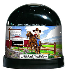 Horse Lover, Cowboy Male - Friendly Folks Personalized Snow Globe