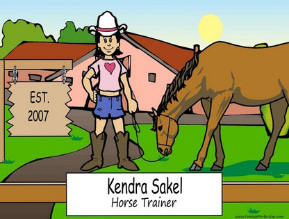Cowboy - Horse Lover, Female - NTT Personalized Snow Globe