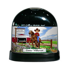 Horse Lover, Cowgirl - Horse Lover, Female - Friendly Folks Personalized Snow Globe