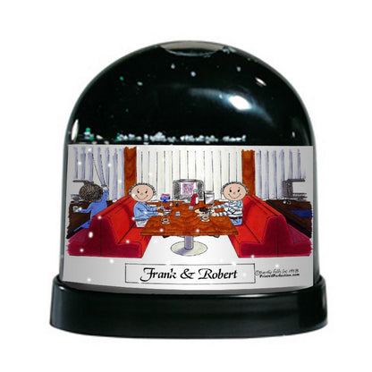 Friends, Two Males - Friendly Folks Personalized Snow Globe