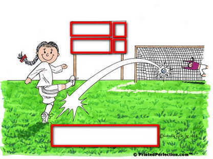 Soccer Player (white uniform), Female - Friendly Folks Personalized Snow Globe