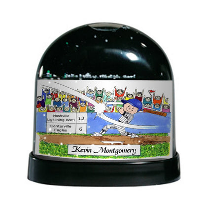 Baseball Player - Thin Stripes, Male - Friendly Folks Personalized Snow Globe