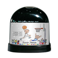 Basketball Player (white uniform), Male - Friendly Folks Personalized Snow Globe