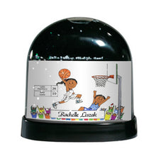 Basketball Player (white uniform), Female - Friendly Folks Personalized Snow Globe