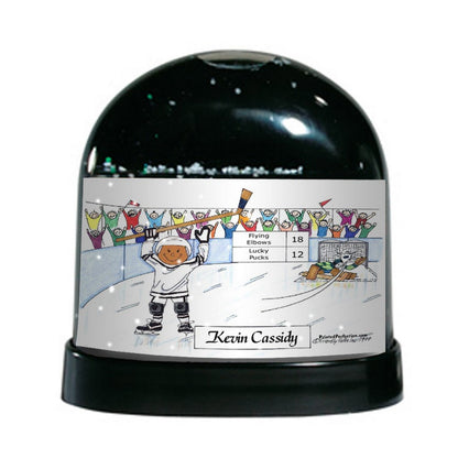 Hockey Player (white uniform), Male - Friendly Folks Personalized Snow Globe