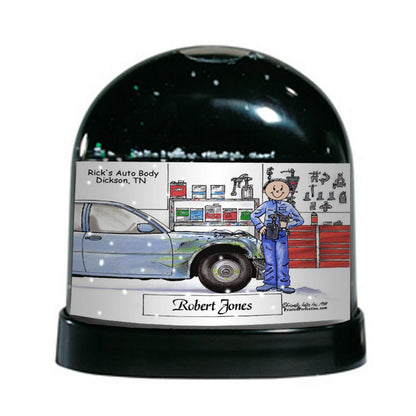 Auto Body Repair, Male - Friendly Folks Personalized Snow Globe