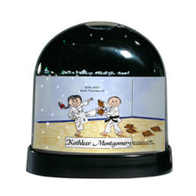 Karate, Martial Arts 2:  Male & Female - Friendly Folks Personalized Snow Globe
