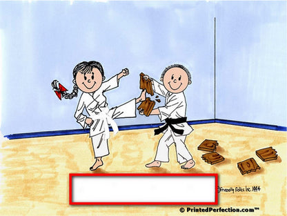 Karate, Martial Arts 2:  Male & Female - Friendly Folks Personalized Snow Globe