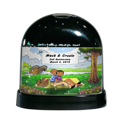 Lovers in the Park - Friendly Folks Personalized Snow Globe