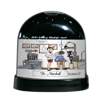 Optometrist, Eye Doctor, Female - Friendly Folks Personalized Snow Globe