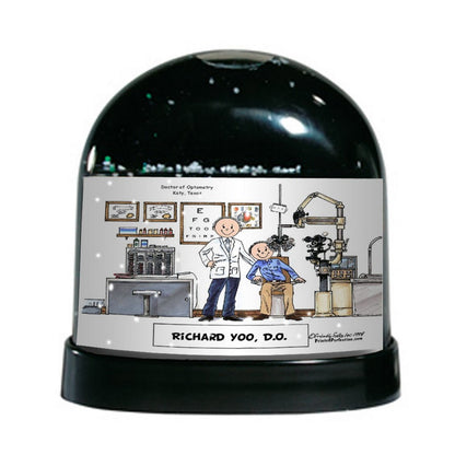 Optometrist, Eye Doctor, Male - Friendly Folks Personalized Snow Globe