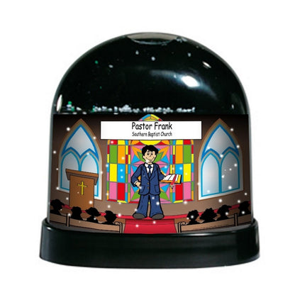 Pastor, Preacher, Minister, Male - NTT Personalized Snow Globe