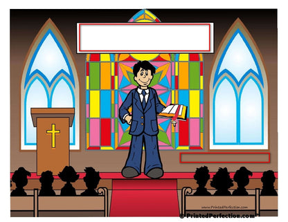 Pastor, Preacher, Minister, Male - NTT Personalized Snow Globe