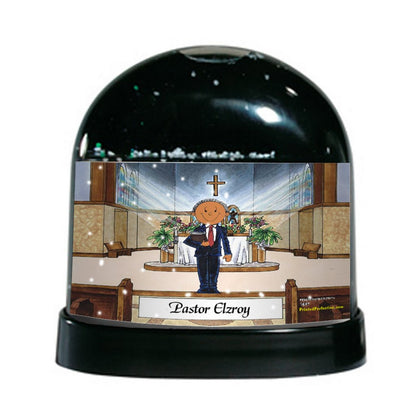 Pastor, Preacher, Minister, Male - Friendly Folks Personalized Snow Globe