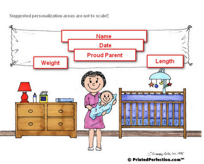 New Baby Boy, Single Mom - Friendly Folks Personalized Snow Globe