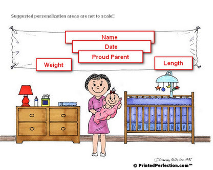 New Baby Girl, Single Mom - Friendly Folks Personalized Snow Globe