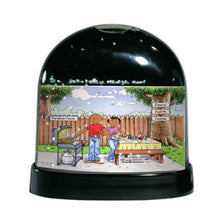 Family BBQ, 3 Signs - Friendly Folks Personalized Snow Globe