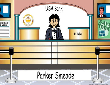 Bank Teller, Female - NTT Personalized Snow Globe