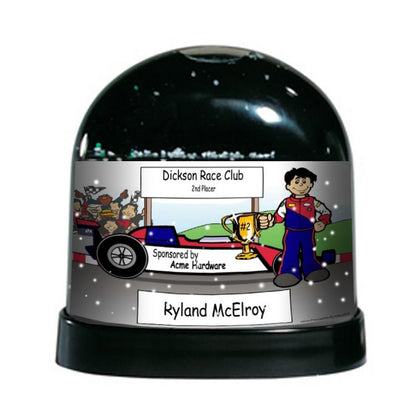 Race Car Driver, Male - NTT Personalized Snow Globe