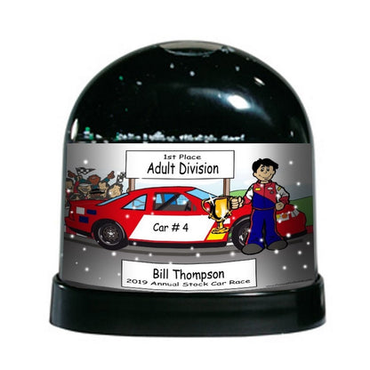Race Car Driver, Stock, Male - NTT Personalized Snow Globe