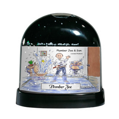 Plumber, Male - Friendly Folks Personalized Snow Globe