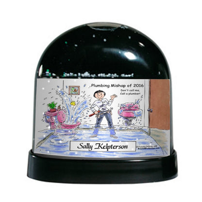 Plumber, Female - Friendly Folks Personalized Snow Globe
