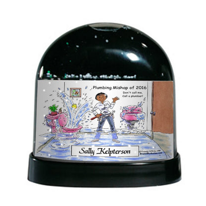 Plumber, Female - Friendly Folks Personalized Snow Globe
