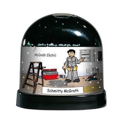 Electrician, Electrical Contractor, Male - NTT Personalized Snow Globe