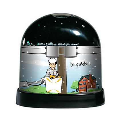 Electric Lineman, Male - NTT Personalized Snow Globe