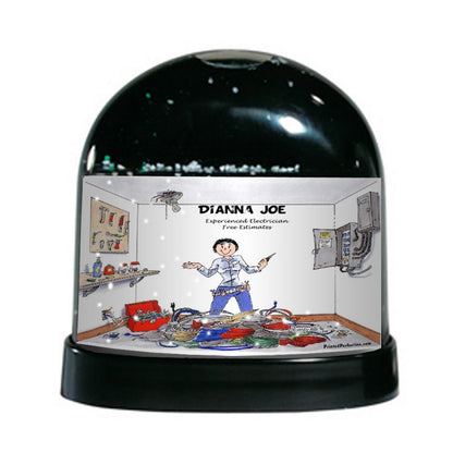 Electrician, Female - Friendly Folks Personalized Snow Globe
