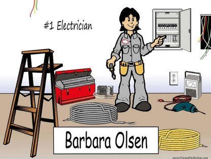 Electrician, Electrical Contractor, Female - NTT Personalized Snow Globe