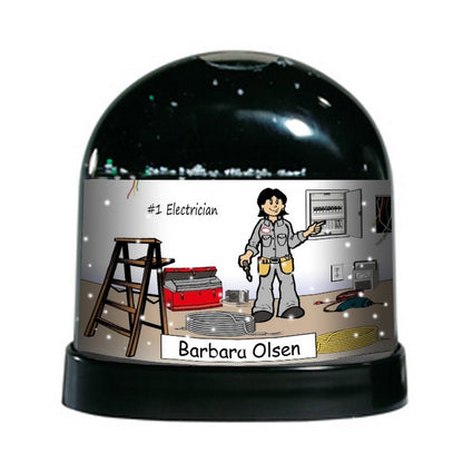 Electrician, Electrical Contractor, Female - NTT Personalized Snow Globe