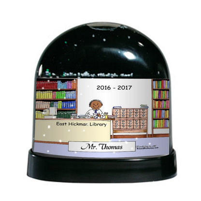 Librarian, Male - Friendly Folks Personalized Snow Globe