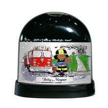 Fire Fighter, Female - Friendly Folks Personalized Snow Globe