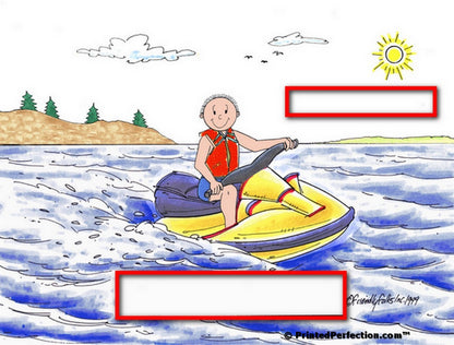 Jet Ski Rider, Male - Friendly Folks Personalized Snow Globe