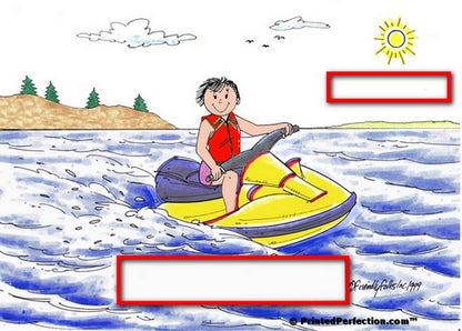 Jet Ski Rider, Female - Friendly Folks Personalized Snow Globe