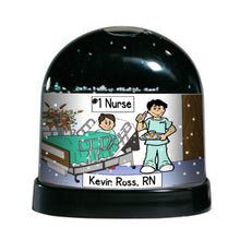 Nurse with Child Patient, Male - NTT Personalization Snow Globe