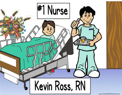 Nurse with Child Patient, Male - NTT Personalization Snow Globe