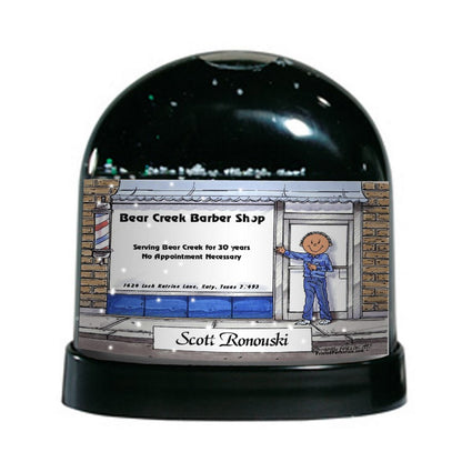 Barbershop, Male - Friendly Folks Personalized Snow Globe