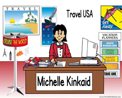 Travel Agent, Female - NTT Personalized Snow Globe